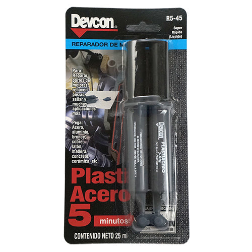 PLASTIACERO SECADO RAPIDO 5 MIN JERINGA 25ml NEGRO DEVCON R5-45