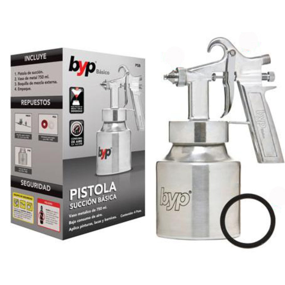 PISTOLA P/PINTAR SUCCION VASO METAL BAJA PRESION 50 PSI BYP PSB