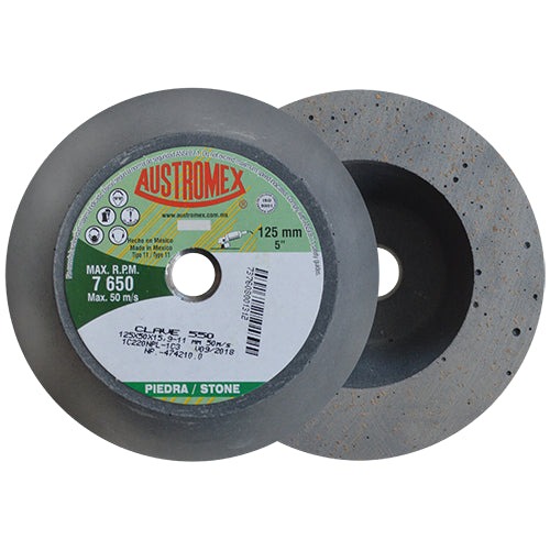 COPA SHELLAC PULIDO PIEDRA 5'' X 2'' X 5/8 (GRIS) AUSTROMEX 550