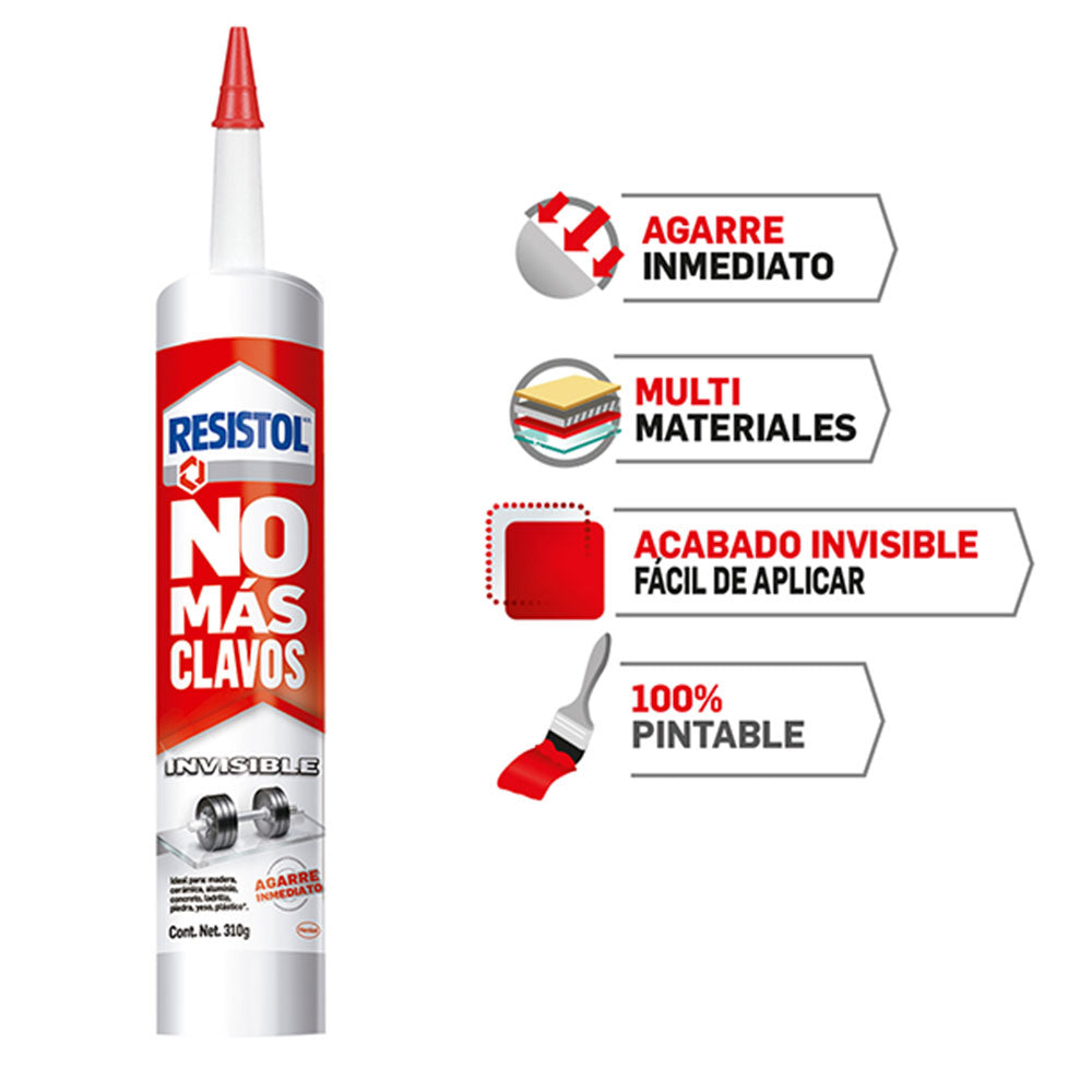 RESISTOL "NO MAS CLAVOS" INVISIBLE 310gr 1670057