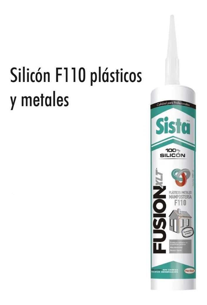 SILICON FUSION PLASTICO Y METAL (BLANCO) 280ml SISTA F110