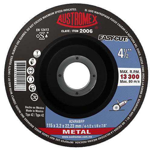 DISCO CORTE METAL T-42 4-1/2" X 1/8" X 7/8" EASY-CUT 2006