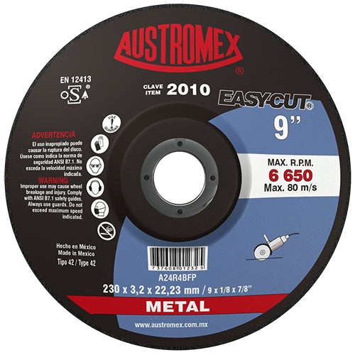 DISCO CORTE METAL 9" X 1/8 X 7/8 EASY-CUT AUSTROMEX 2010