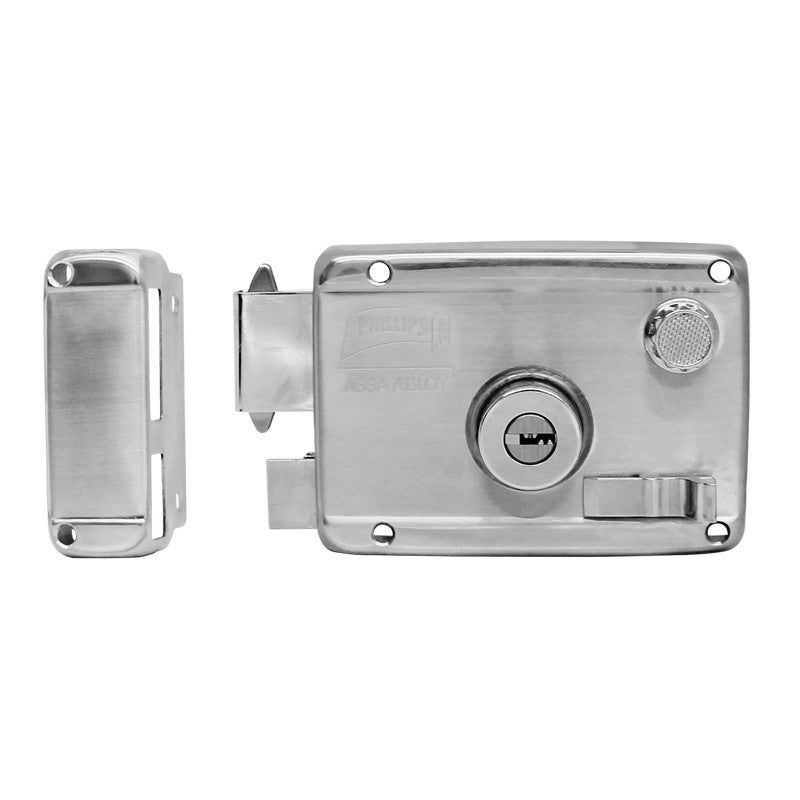 CERRADURA SOBREPONER CLASICA (IZQUIERDA) EXTRA SEGURIDAD ACERO INOX PHILLIPS HS-4000-AS 6 I AI