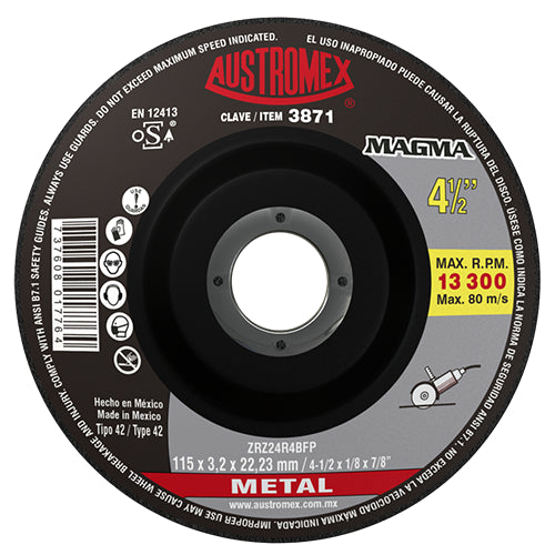 DISCO CORTE METAL 4-1/2 X 1/8 X 7/8 MAGMA AUSTROMEX 3871