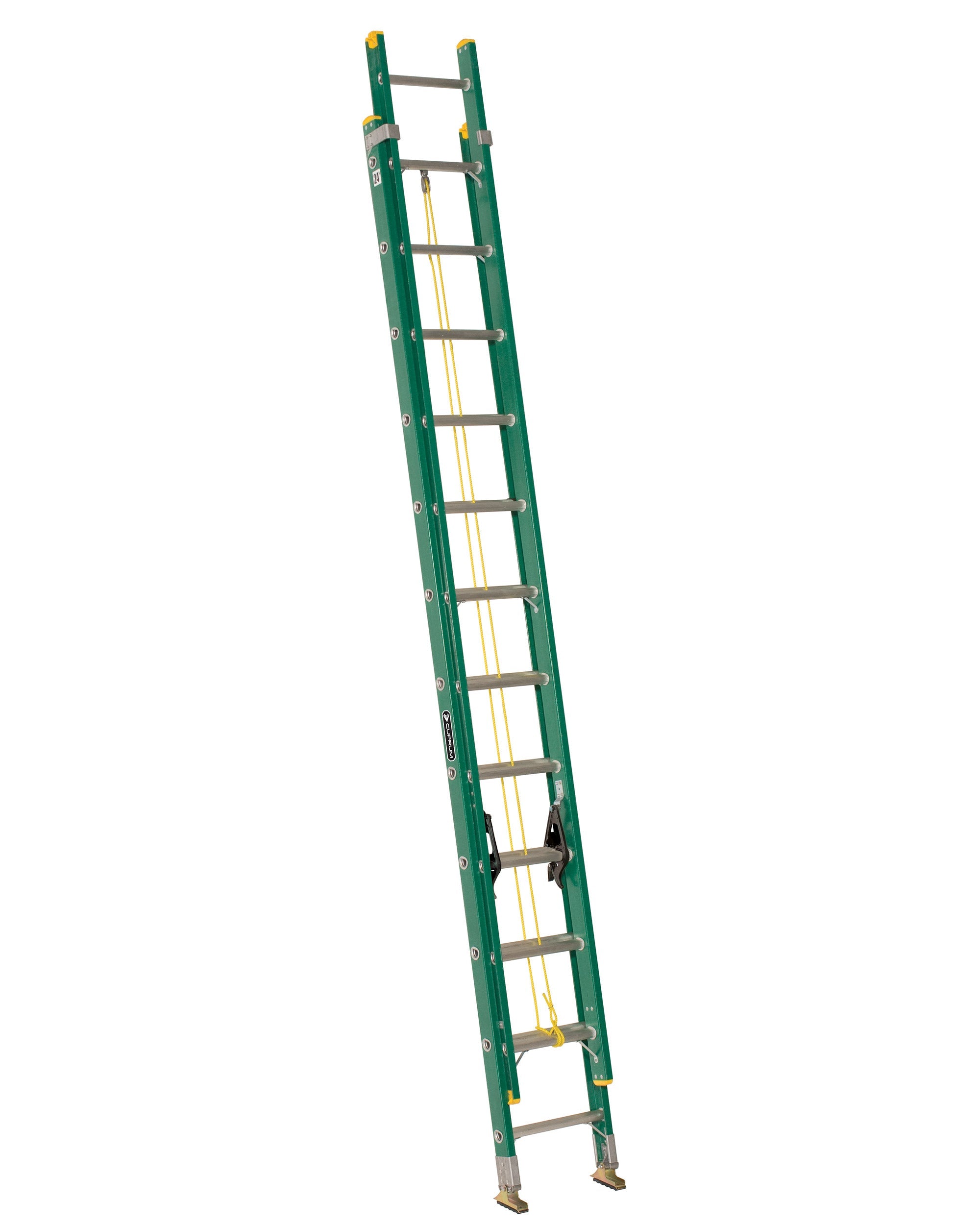 ESCALERA EXTENSION FIBRA DE VIDRIO VERDE 6.41mts 24 PELDAÑOS (175kg) CUPRUM618-24N