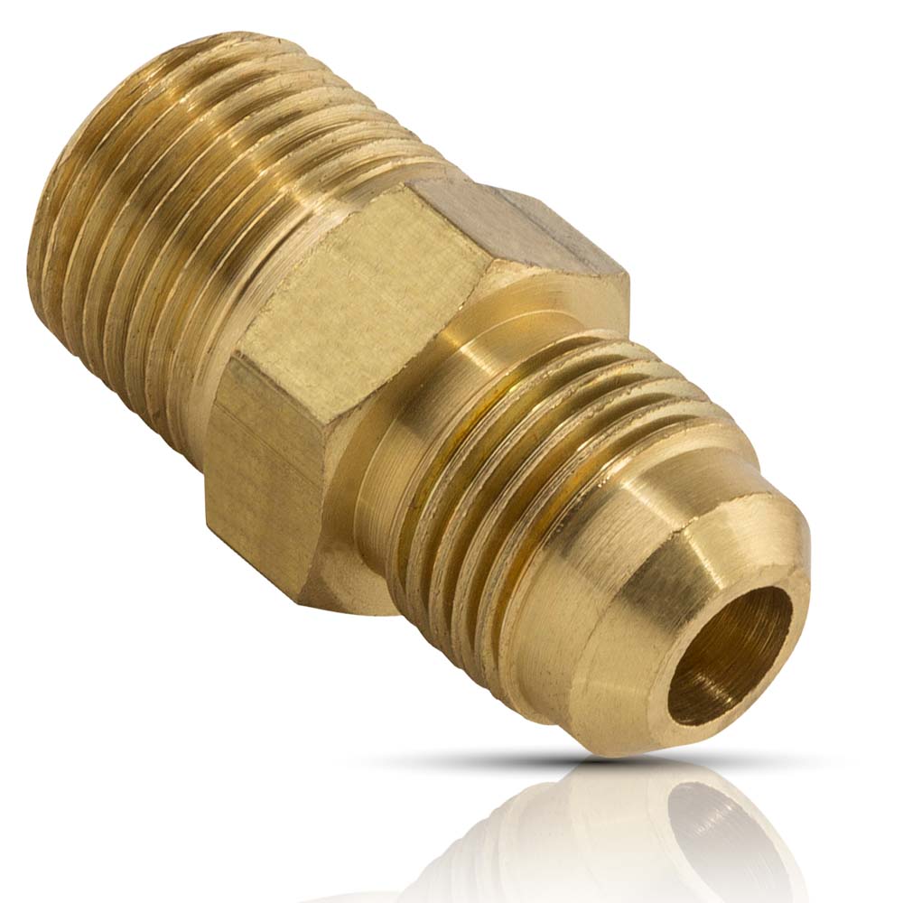 NIPLE TERMINAL 1/4" FLARE X 1/4" NPT (6 X 6mm) PARA GAS (LIGERA)