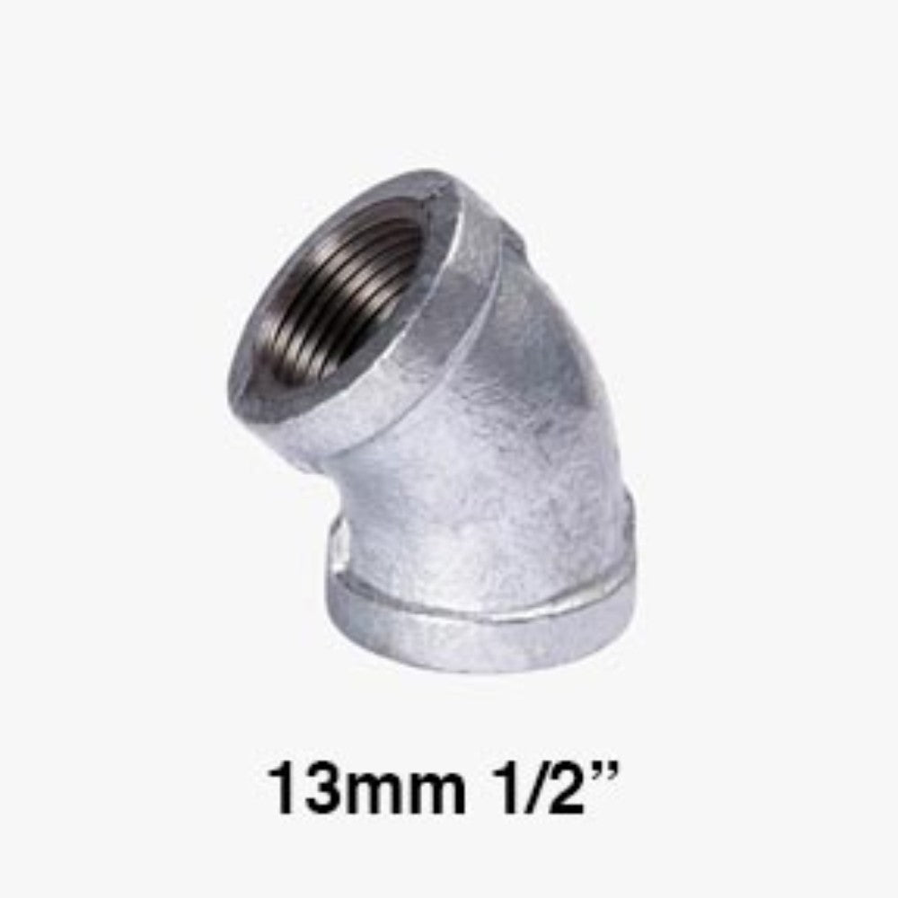 CODO 45° GALVANIZADO REFORZADO 1/2" (13MM)