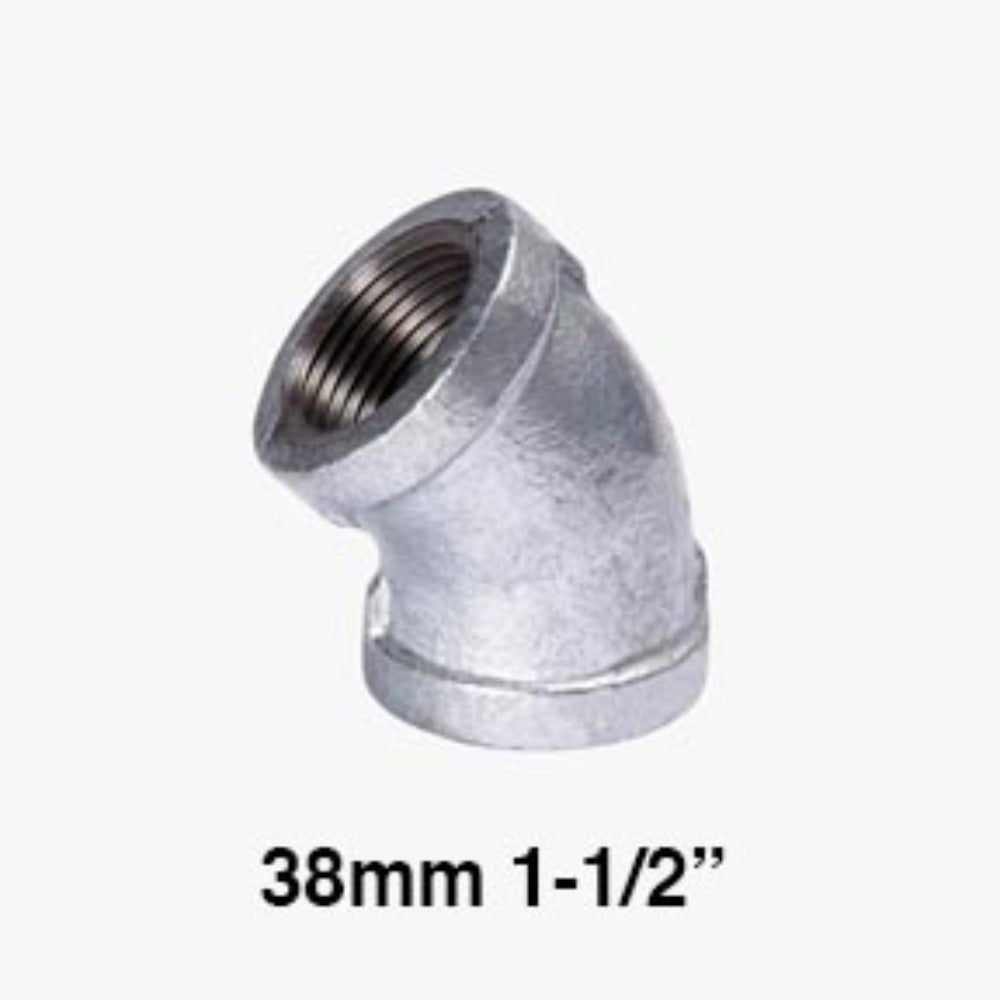 CODO 45° GALVANIZADO REFORZ. 1-1/2" (38MM)