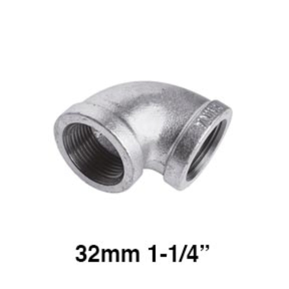 CODO 90° GALVANIZADO REFORZ. 1-1/4" (32MM)