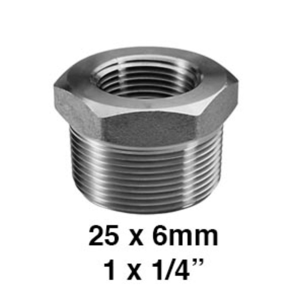 REDUCCION BUSHING GALVANIZADA 1" X 1/4" (25X6MM)