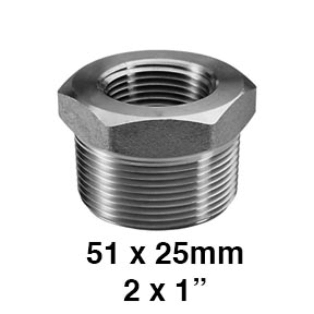 REDUCCION BUSHING GALVANIZADA 2" X 1" (51X25MM)