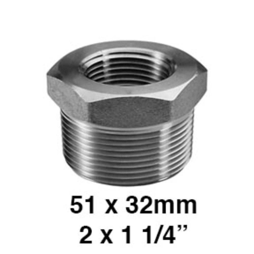 REDUCCION BUSHING GALVANIZADA 2" X 1-1/4" (51X32MM)