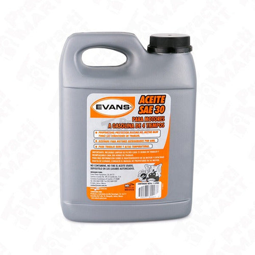 LITRO ACEITE PARA GENERADOR/MOTOBOMBA SAE30 PLUS MOTORES 4 TIEMPOS EVANS AMG-SAE30-L