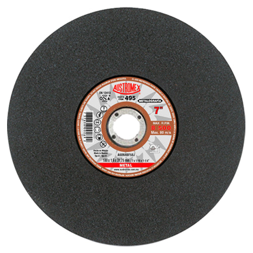 DISCO CORTE PRUEBA METALOGRAFIA 7" X 1/16 X 1-1/4 AUSTROMEX 495