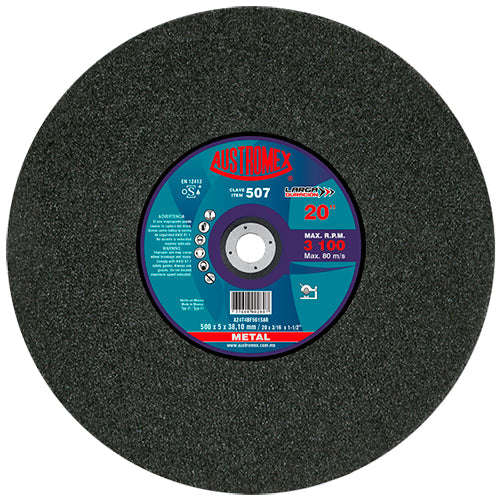 DISCO CORTE METAL 20" X 3/16 X 1-1/2 (PARA  CORTADORA) LARGA DURACION AUSTROMEX 507