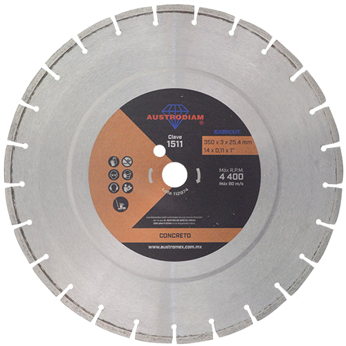 DISCO DIAMANTE SEGMENTADO 14" X 1" (CONCRETO) EASYCUT AUSTROMEX 1511