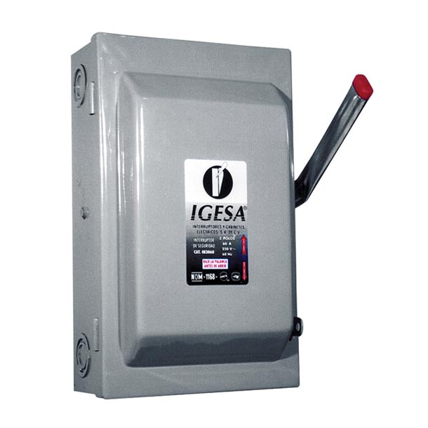 INTERRUPTOR DE SEGURIDAD 2 X 60 (CAJA PARA FUSIBLES) IGESA IN2060