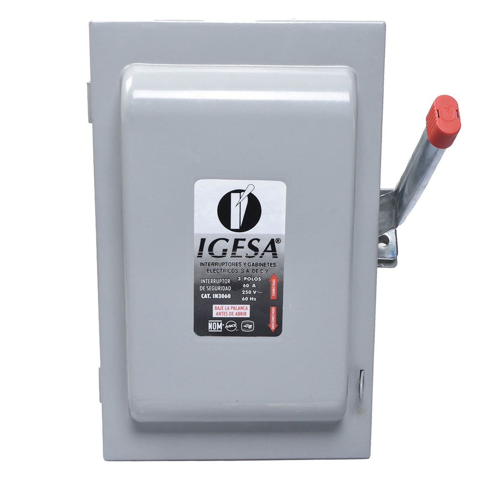 INTERRUPTOR DE SEGURIDAD 3 X 60 (CAJA PARA FUSIBLES) IGESA IN3060