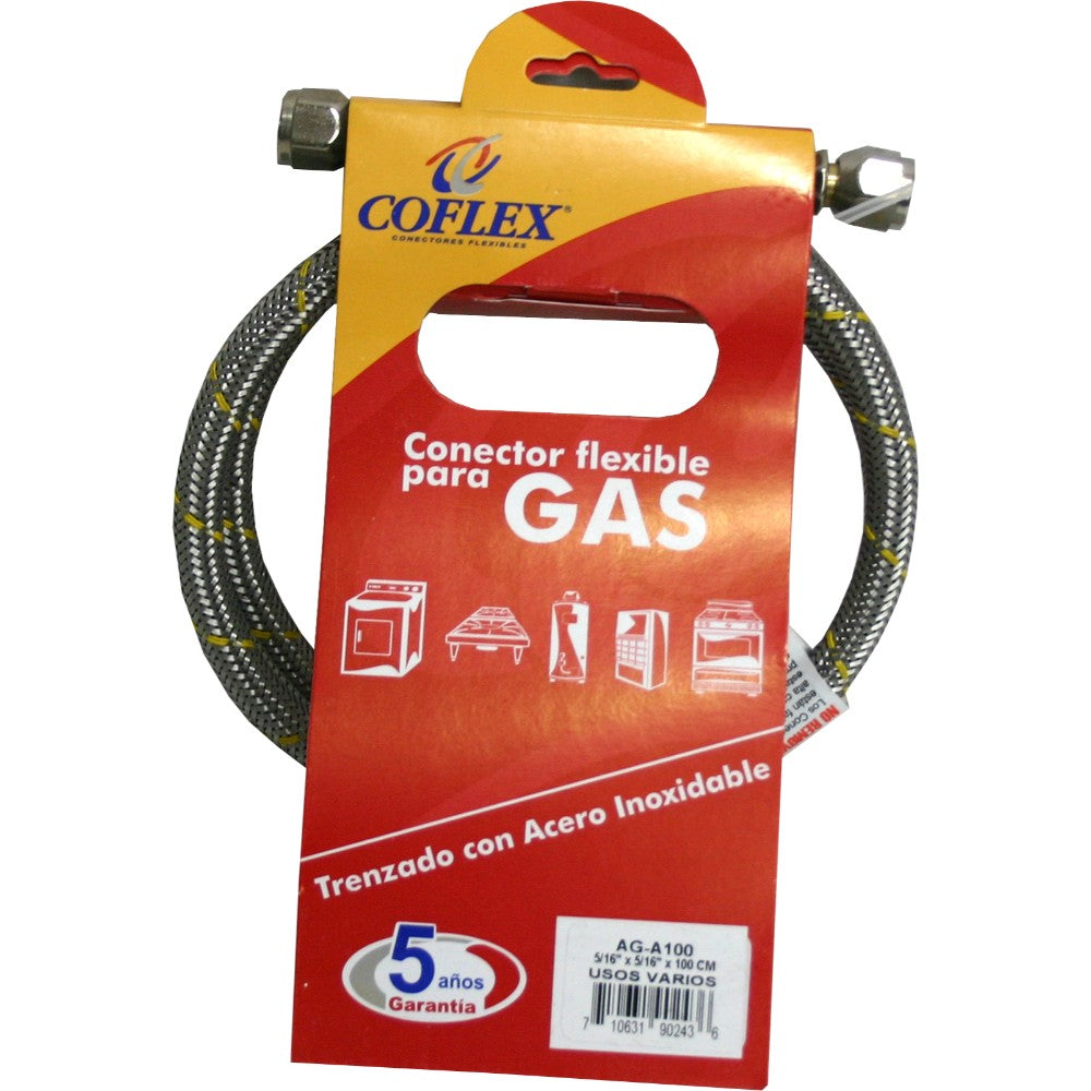 COFLEX ACERO GAS 5/16 X 5/16 1 MTS AG-A100