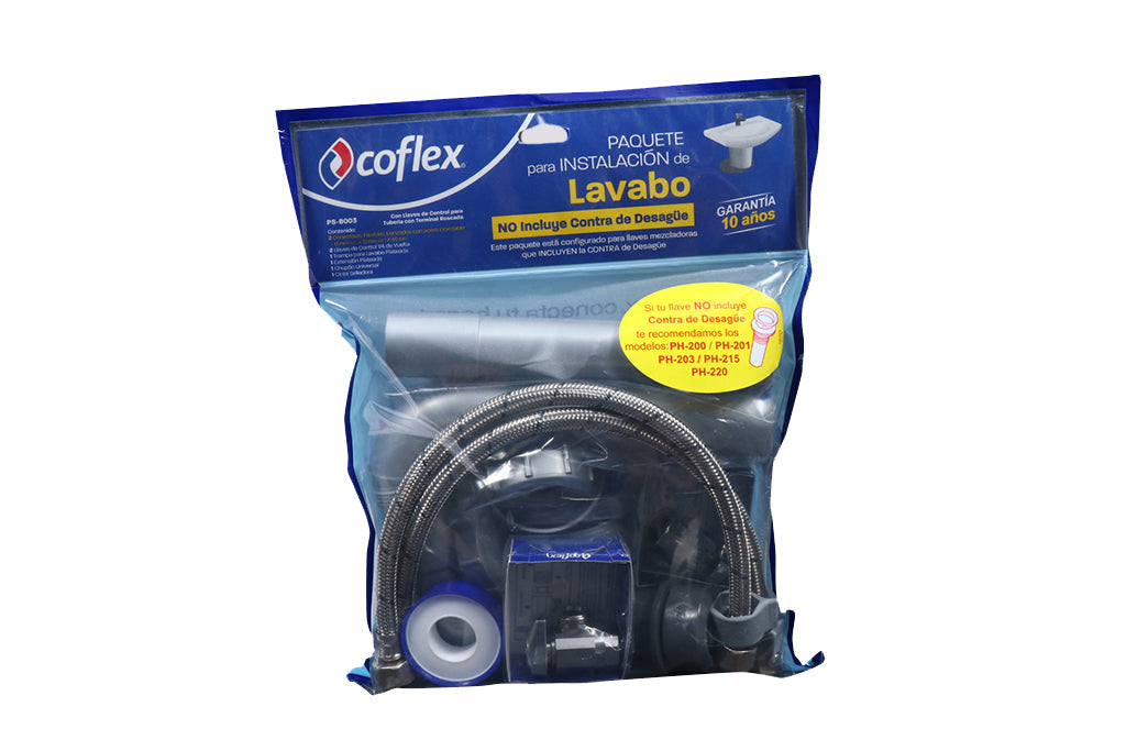 PAQUETE COFLEX PARA INSTALACION DESAGUE LAVABO PS-B003