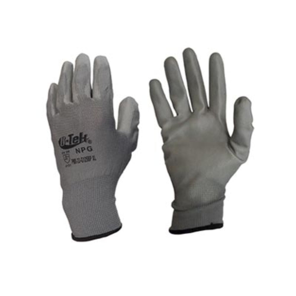 GUANTE NYLON PALMA RECUB. POLIURET. GRIS/NEGRO