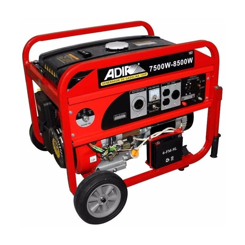 GENERADOR 8500W 15hp MOTOR GASOLINA TANQUE 15lts ADIR-137