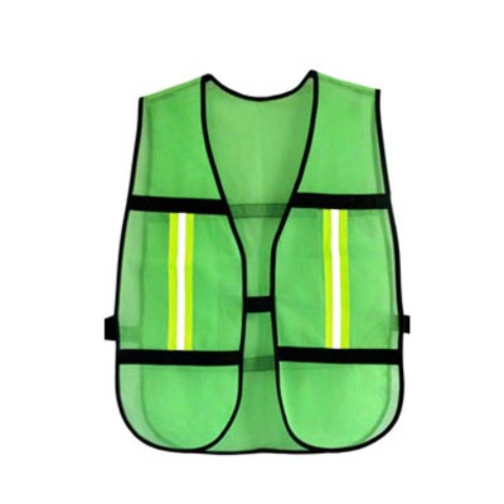 CHALECO VIAL VERDE C/REMATE NEGRO 1402/V