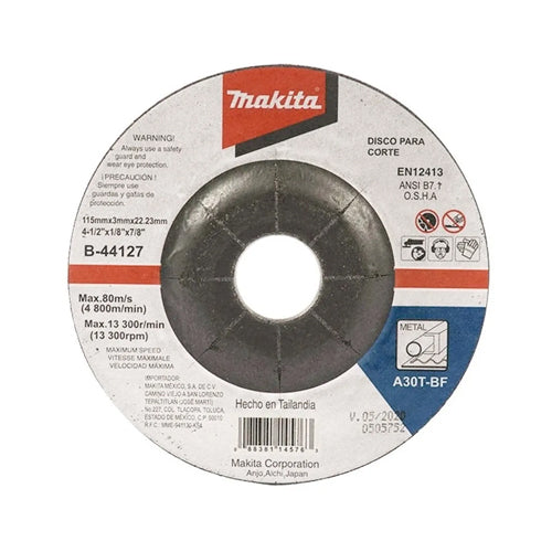 DISCO CORTE METAL 4-1/2 X 1/8 X 7/8 MAKITA B-44127