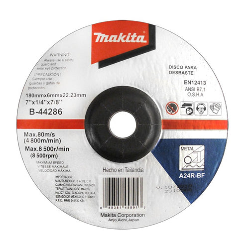 DISCO DESBASTE METAL 7'' X 1/4 X 7/8 MAKITA B-44286