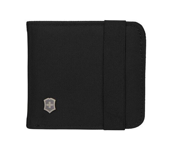 CARTERA NEGRA 2 DOBLECES VELCRO BOLSA INTERIOR NYLON 11 X10cm VICTORINOX 31172501