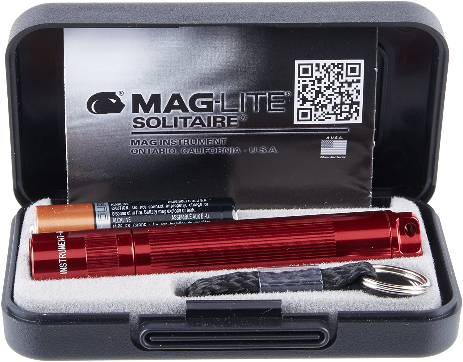 LINTERNA SOLITAIRE AAA ROJA 8 cm EN ESTUCHE MAGLITE 500367 K3A032