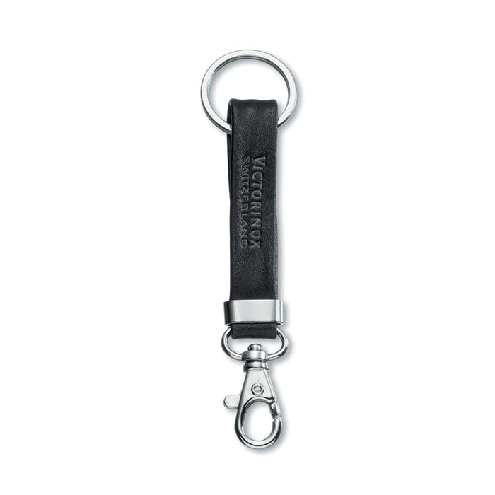 LLAVERO PIEL NEGRA 7 cm GANCHO Y ANILLO VICTORINOX 500734/4.1853