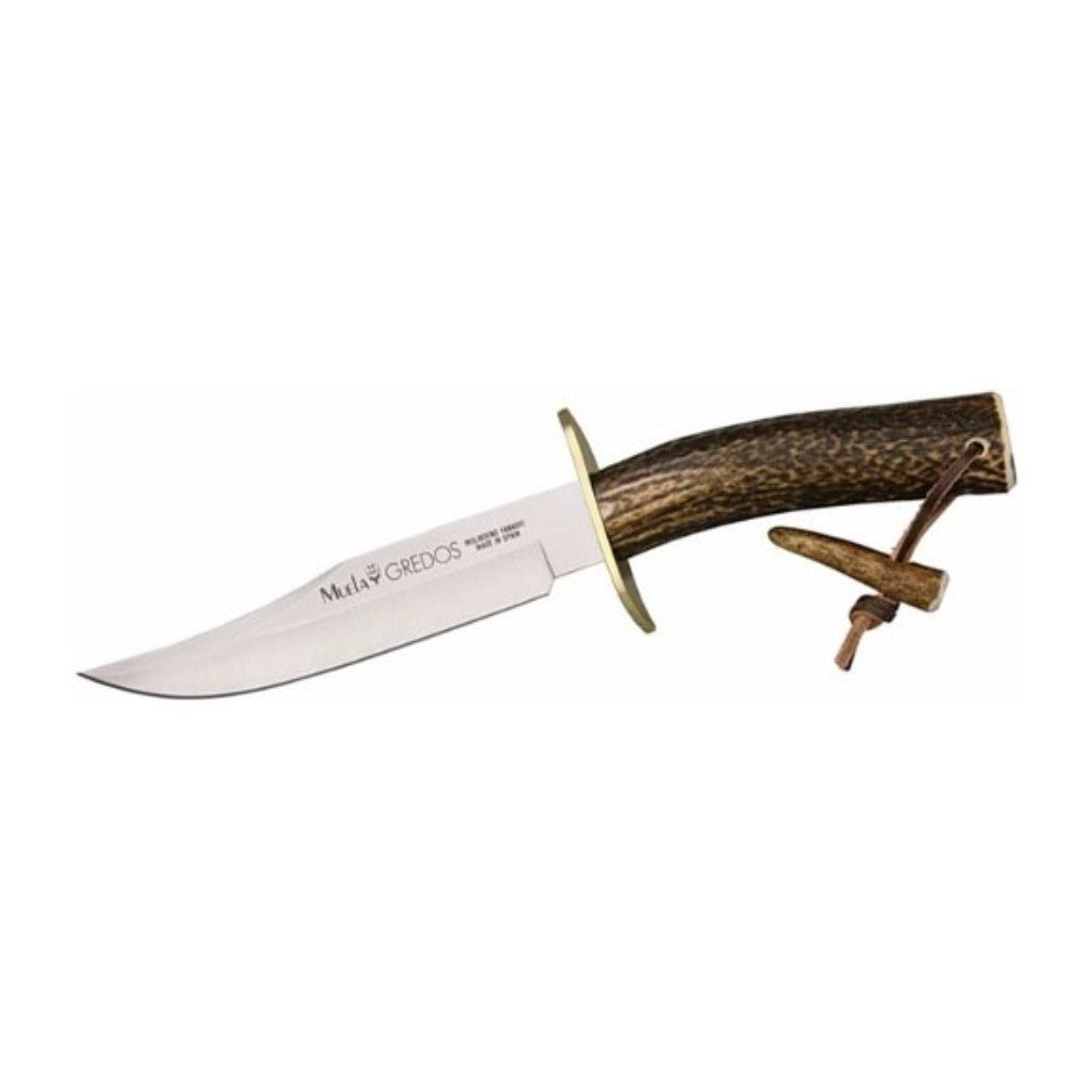 CUCHILLO DE MONTE HOJA DE 16 CM MANGO DE CIERVO MUELA 500607-GRED-16