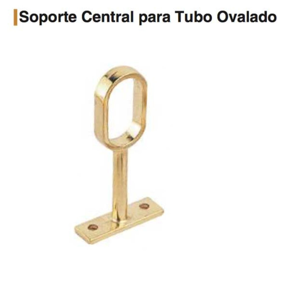 SOPORTE CENTRAL PARA TUBO OVALADO LATONADO C/T 4331