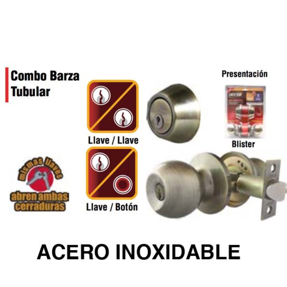 COMBO DEXTER PERILLA/CERROJO BARZA TUBULAR LLAVE AI 6832