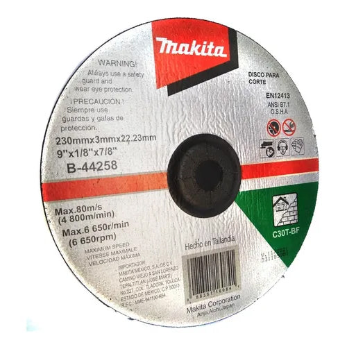 DISCO ABRASIVO PARA CORTE 9" X 1/8" X 7/8" MAKITA B-44258