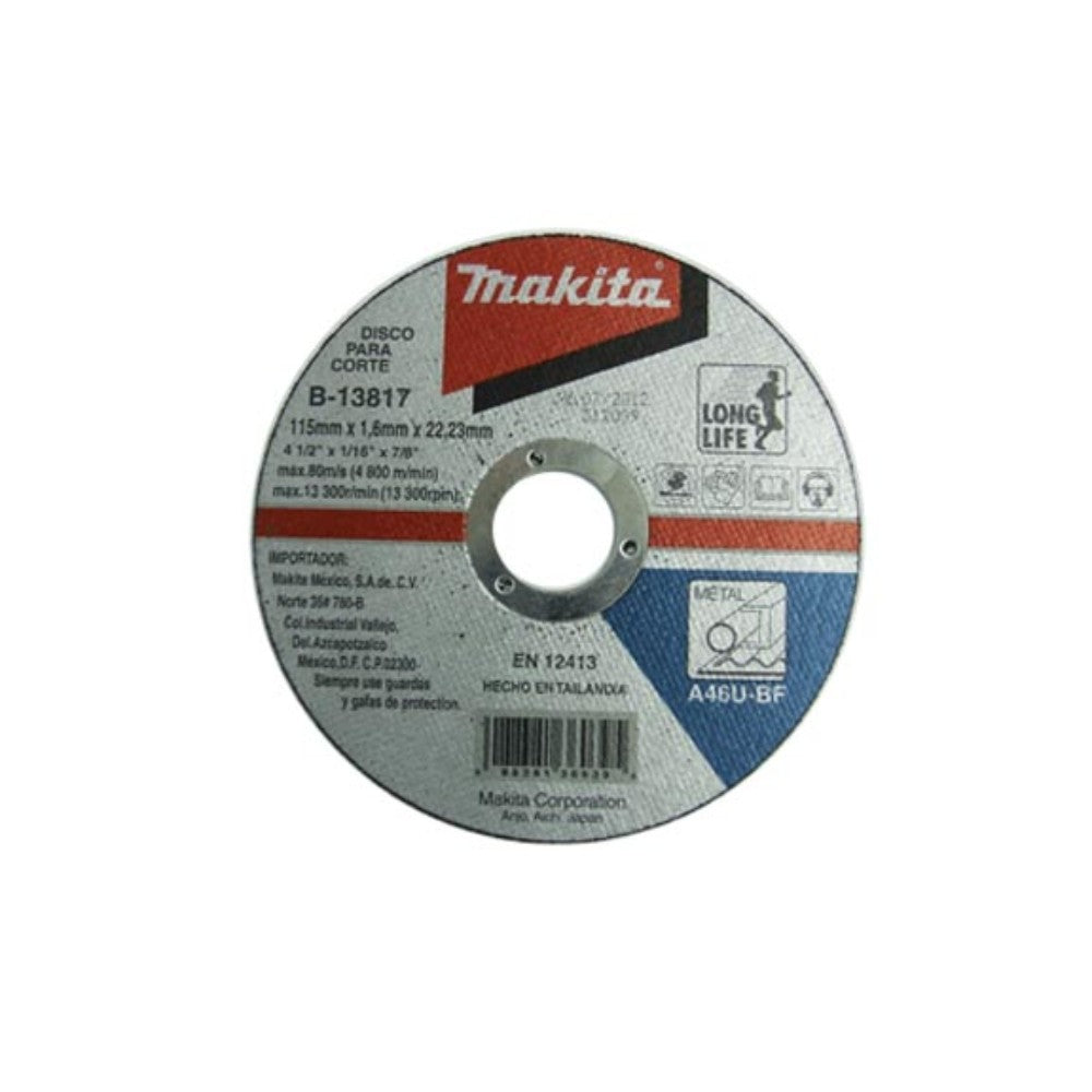 DISCO CORTE PRECISO (1.6MM) METAL 4-1/2" MAKITA B13817