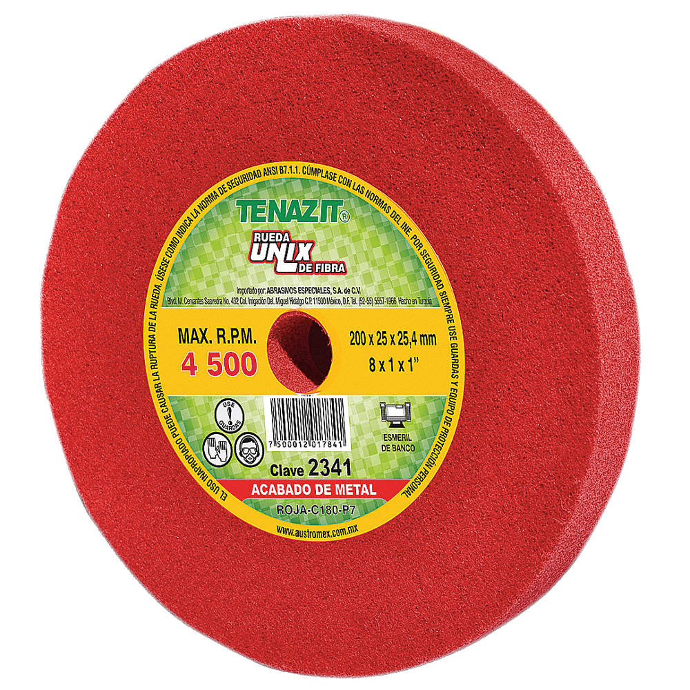 RUEDA UNIX ROJA 6" X 1" X 1" GRADO 80 (PULIDO SATINADO) TENAZIT 2337