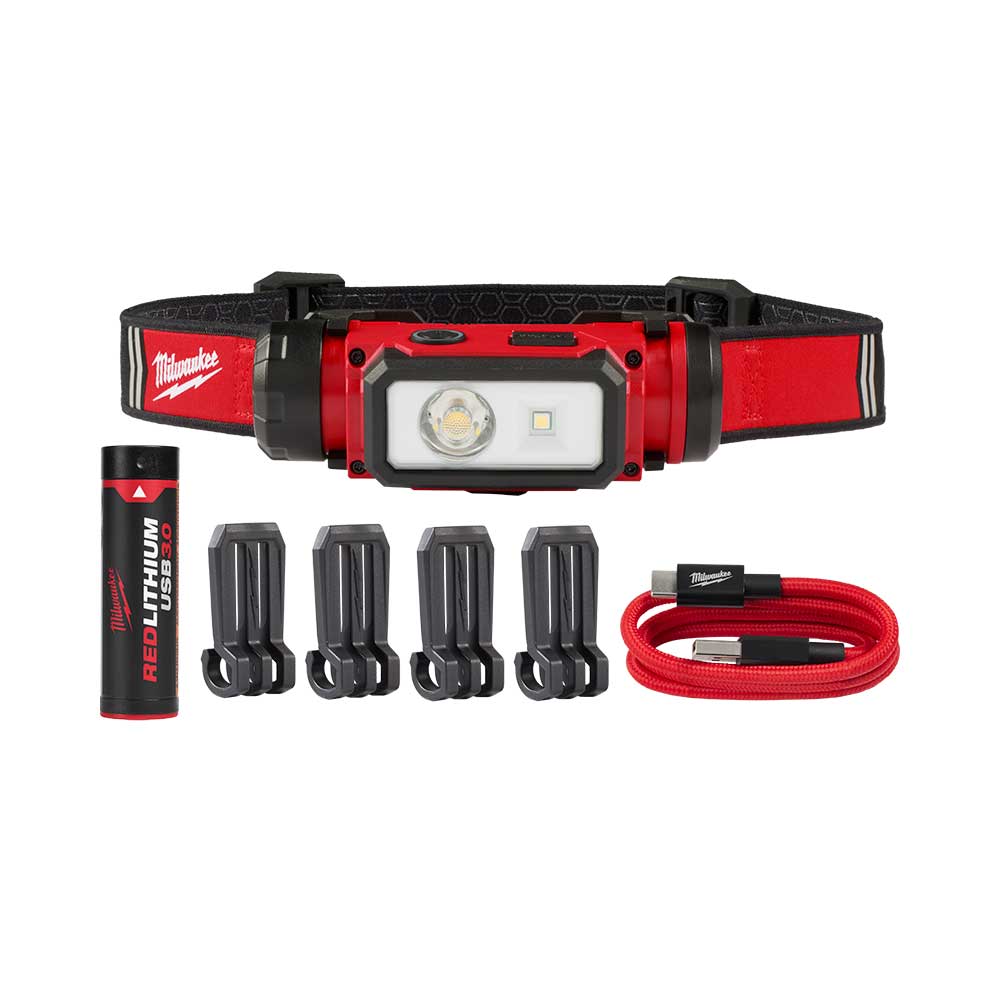 LINTERNA PARA CASCO (600 LUMENES) RECARGABLE MILWAUKEE 2163-21