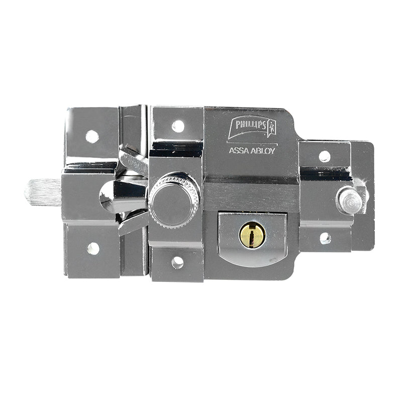 CERRADURA DE BARRA (IZQUIERDA) CON 2 UÑAS CROMO 850 ASSA ABLOY 104