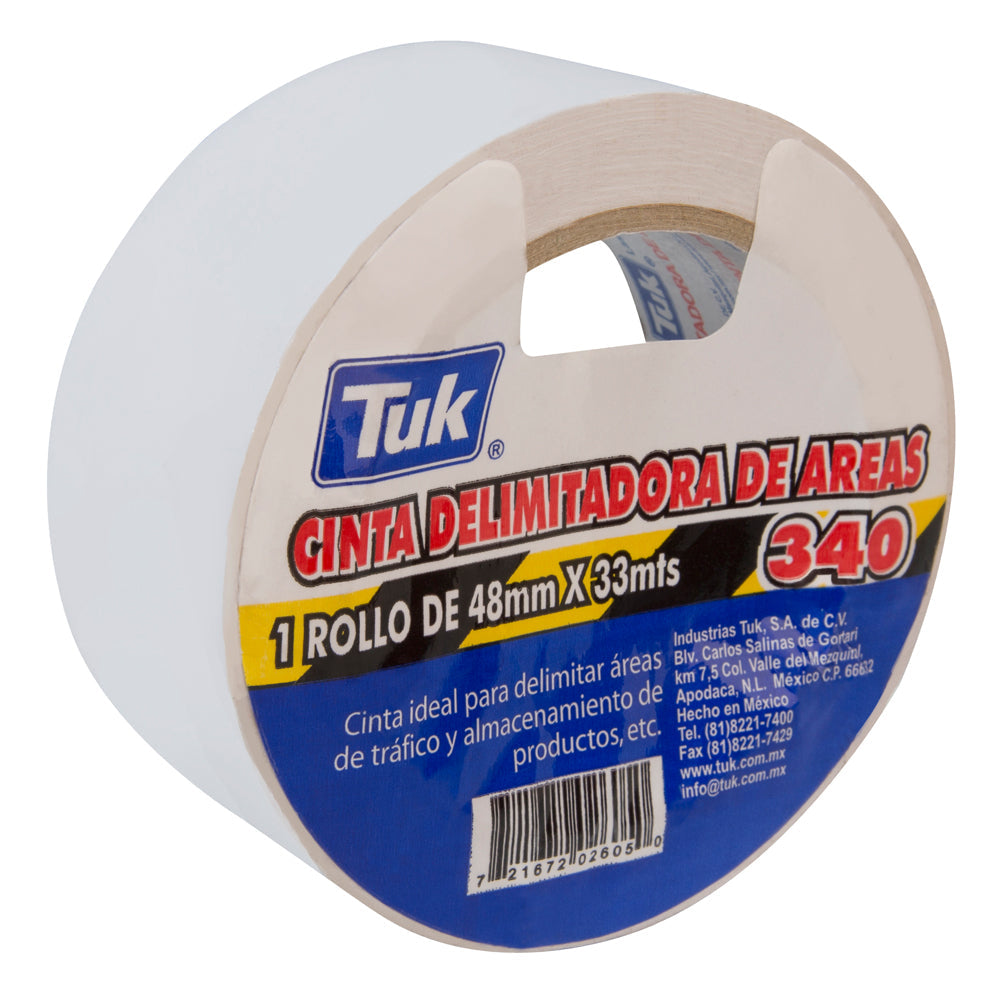 CINTA DELIMITADORA BLANCA 48mm X 33m (2") TUK 340 BL 434025