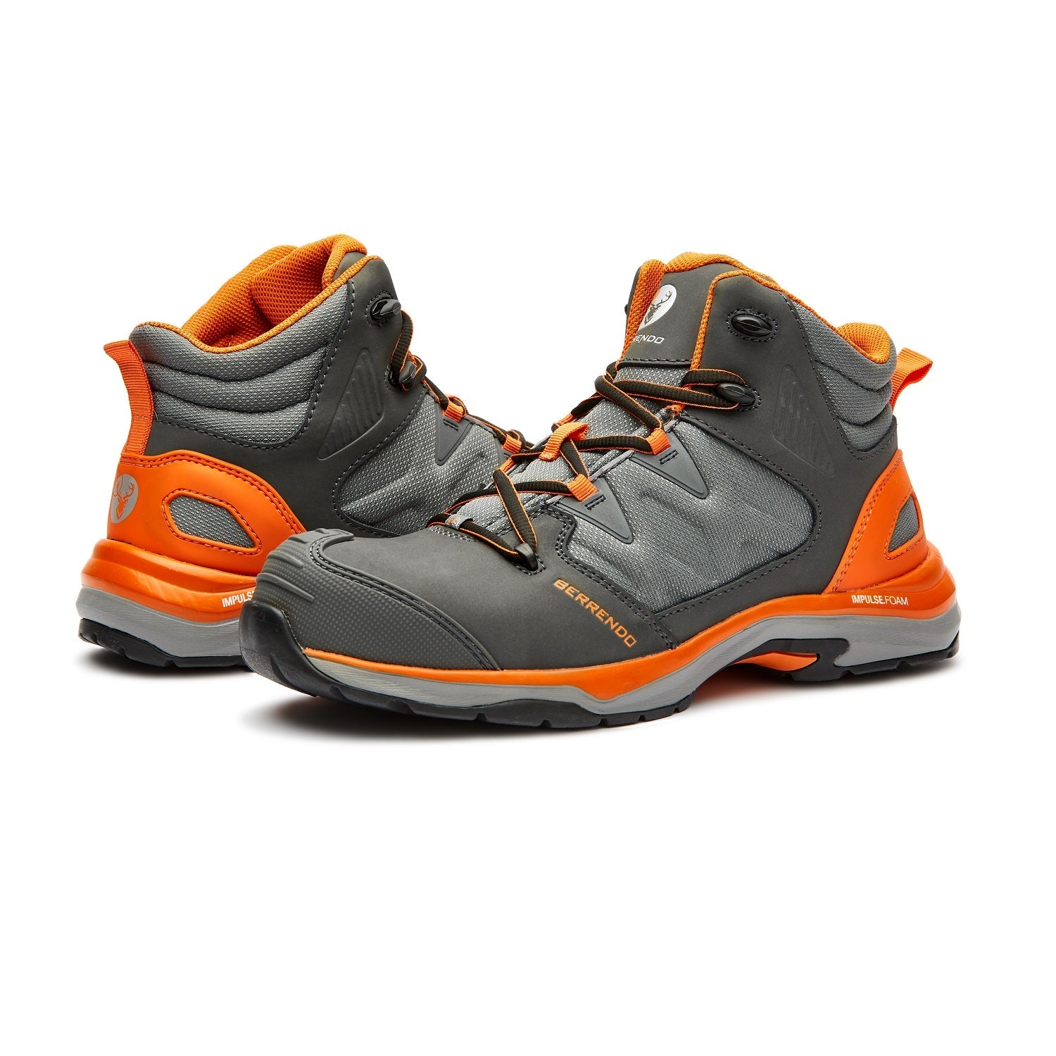 BOTA "SAFETY SPORT" TALLA #10 (GRIS / NARANJA) BERRENDO MOD. 7714