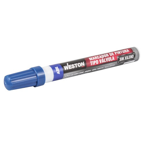 MARCADOR DE PINTURA TIPO VALVULA (SECADO RAPIDO) AZUL WESTON STM-W020