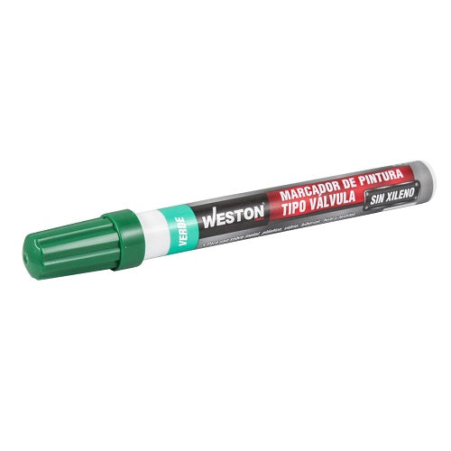 MARCADOR DE PINTURA TIPO VALVULA (SECADO RAPIDO) VERDE WESTON STM-W025