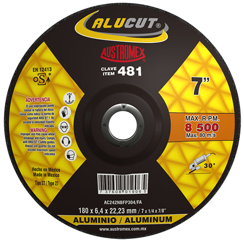 DISCO DESBASTE ALUMINIO 7'' X 1/4 X 7/8 ALLCUT AUSTROMEX 481