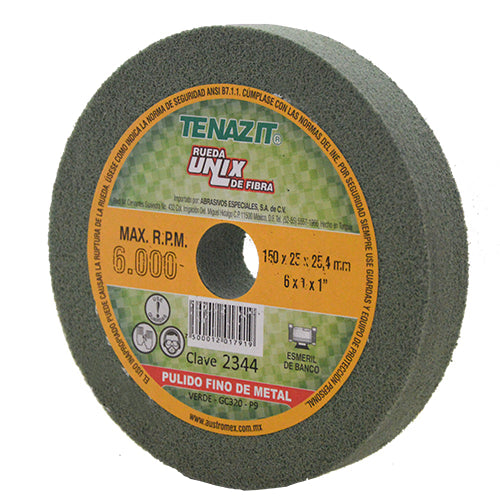 RUEDA UNIX VERDE 6'' X 1'' X 1'' GRADO 320 (PULIDO FINO) AUSTROMEX 2344