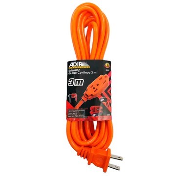 EXTENSION USO RUDO NARANJA 3M 127V 10A ADIR 2631