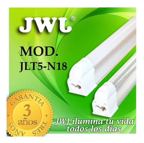 TUBO LED 18W CON BASE TRANSPARENTE LUZ CALIDA JWJ JLT5N18TC