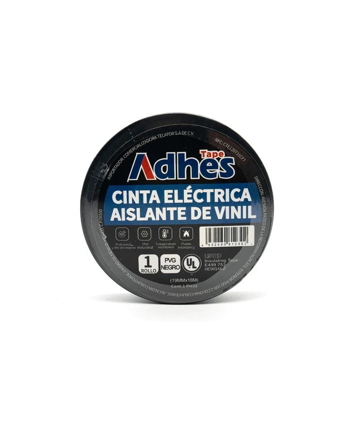 CINTA AISLANTE VINIL (19mm X 18mts) INDUSTRIAL ADHES AD-P1918NB18